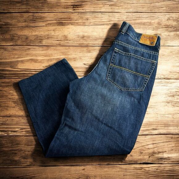 Indigo Palms Tommy Bahama Classic Fit Jeans Sz 32X28 Dark Blue Wash Straight Leg - Picture 1 of 6